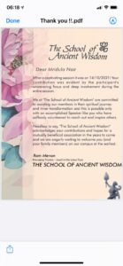 EFT address at The School of Ancient Wisdom